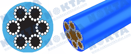 6x12 LİF ÖZ GALVANİZLİ PVC İZOLE KAPLI ÇELİK HALAT